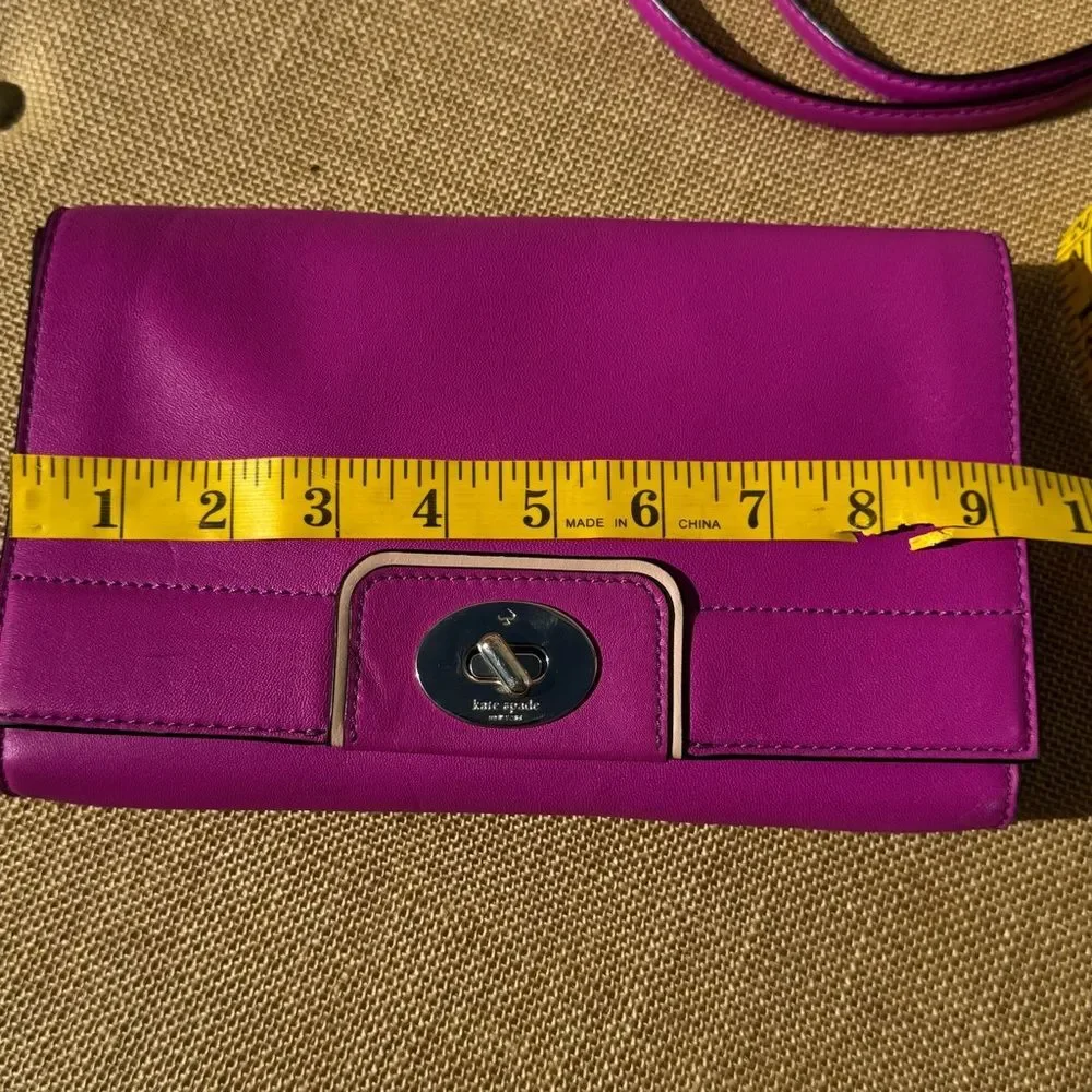 Kate Spade Juliana Hampton Road Pink/Fuchsia Leather WOC Crossbody Clutch